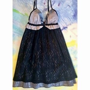 free people black and silver lace dress